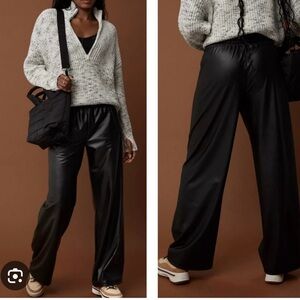 Aerie Offline Real Luxe Wide Leg Faux Leather Pants NWT M